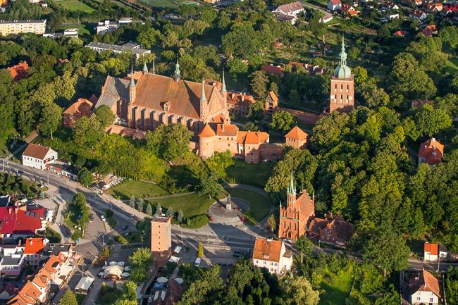 Frombork, Wzgorze Katedralne. EU, PL, Warm-Maz. Lotnicze.
